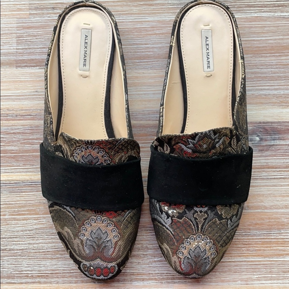 Alex Marie metallic mule smoking loafers!